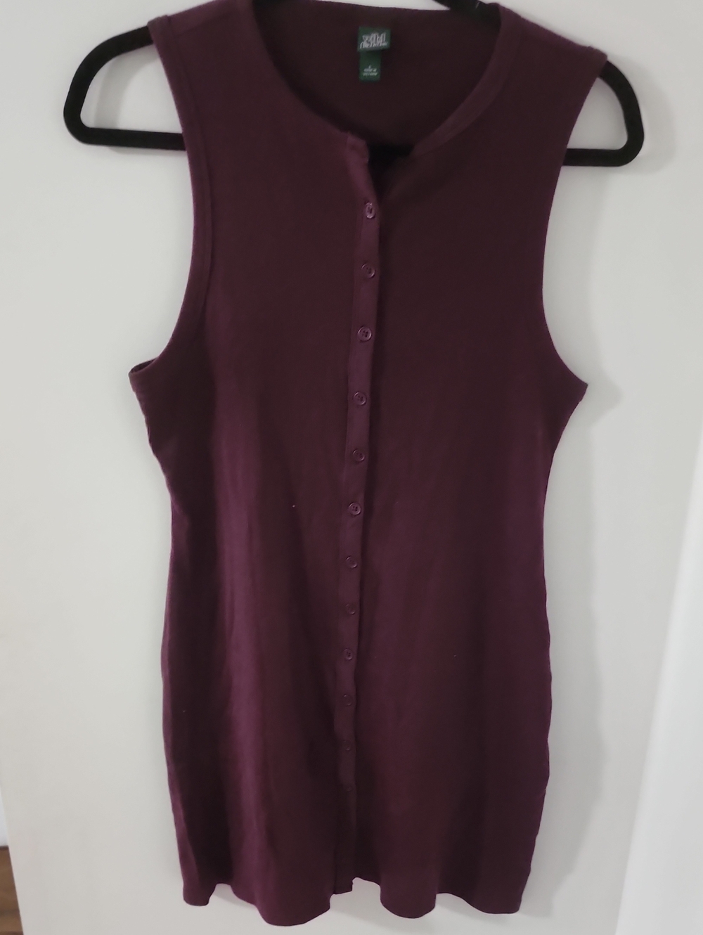 wild fable Plum Button-Front Sleeveless Tank